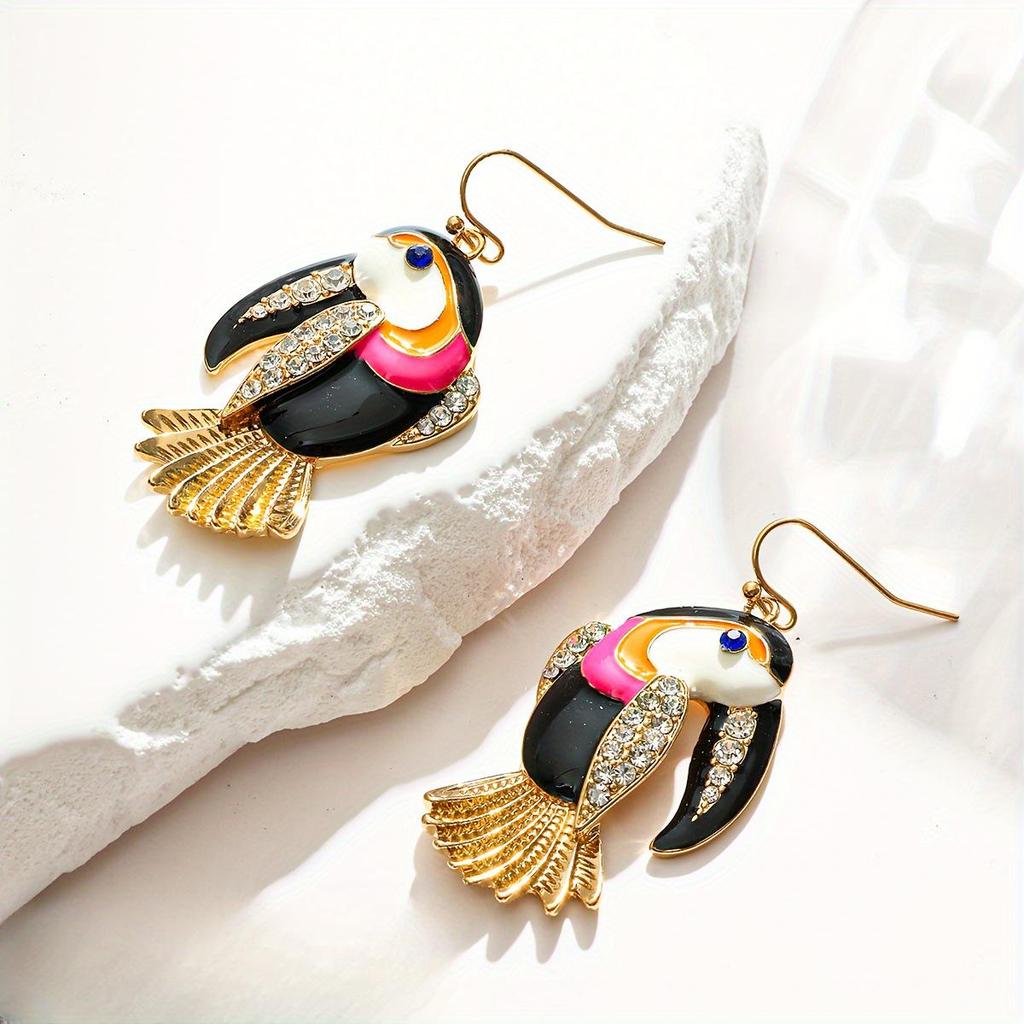 Europeisk og amerikansk stil perlepyntet julehatt og lykkefugl-øredobber