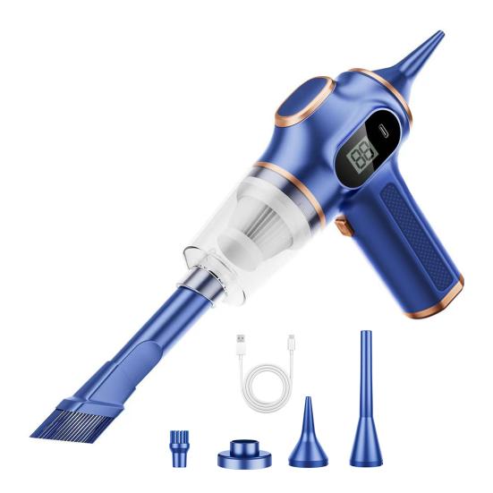 3 In 1 Cordless Handheld Vacuum, 80W Car Vacuum Cleaner with Inflator Blower, USB C Rechargeable, Lightweight Vacuum for Car Home Office Pet Hair
