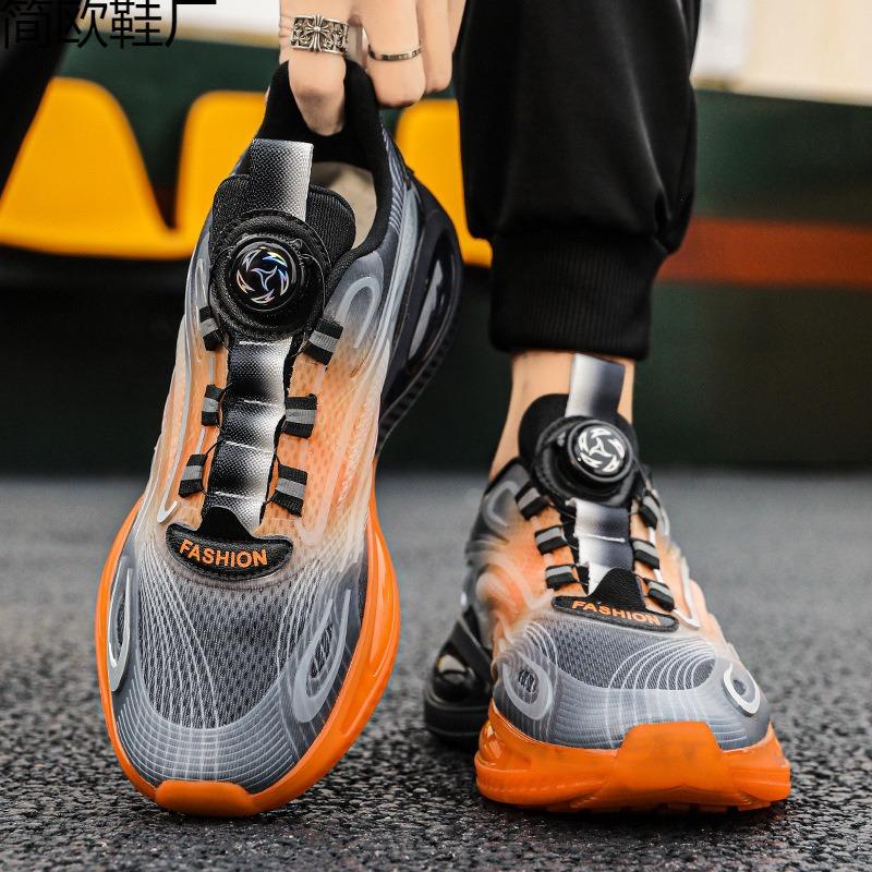 Men's Shoes Summer Rotating Button Mesh White Casual Sports Shoes Men's Breathable New Gas