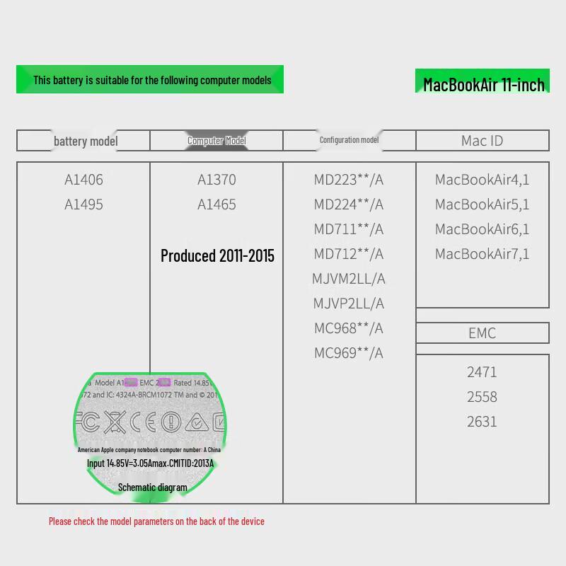 llano Replacement Battery for Apple MacBook Air 11.6-inch