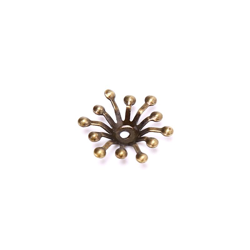 50Pcs Vintage Filigree Flower Wraps Connectors Metal Crafts Handmade Diy Jewelry