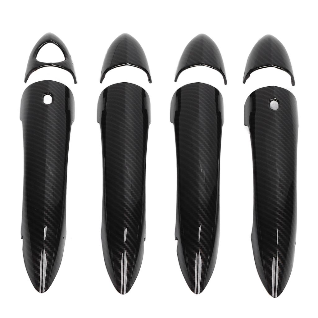 8pcs Exterior Door Handle Cover Trim Carbon Fiber Pattern With Holes Replacement for Giulia 2017‑2020