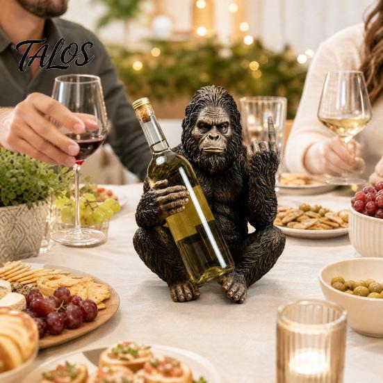 Talos Gorilla Weinflaschenhalter, Stabiler Einzelhalter, Langlebiger Harz-Affe für Küchentheke Bar