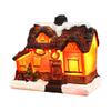 Christmas Village Scene for Home Desktop Ornaments Resin House Snowy Winter Town With LED Light Figurines for Christmas