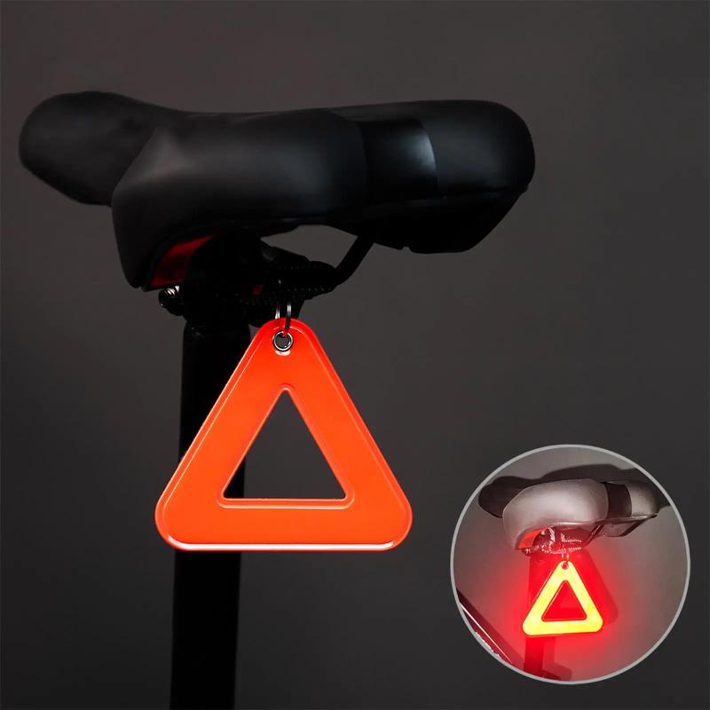 Multifunctional Elastic Reflective Triangle Sign Bicycle Hanging Reflector Night Riding Safety Warning Tag Safety Protect