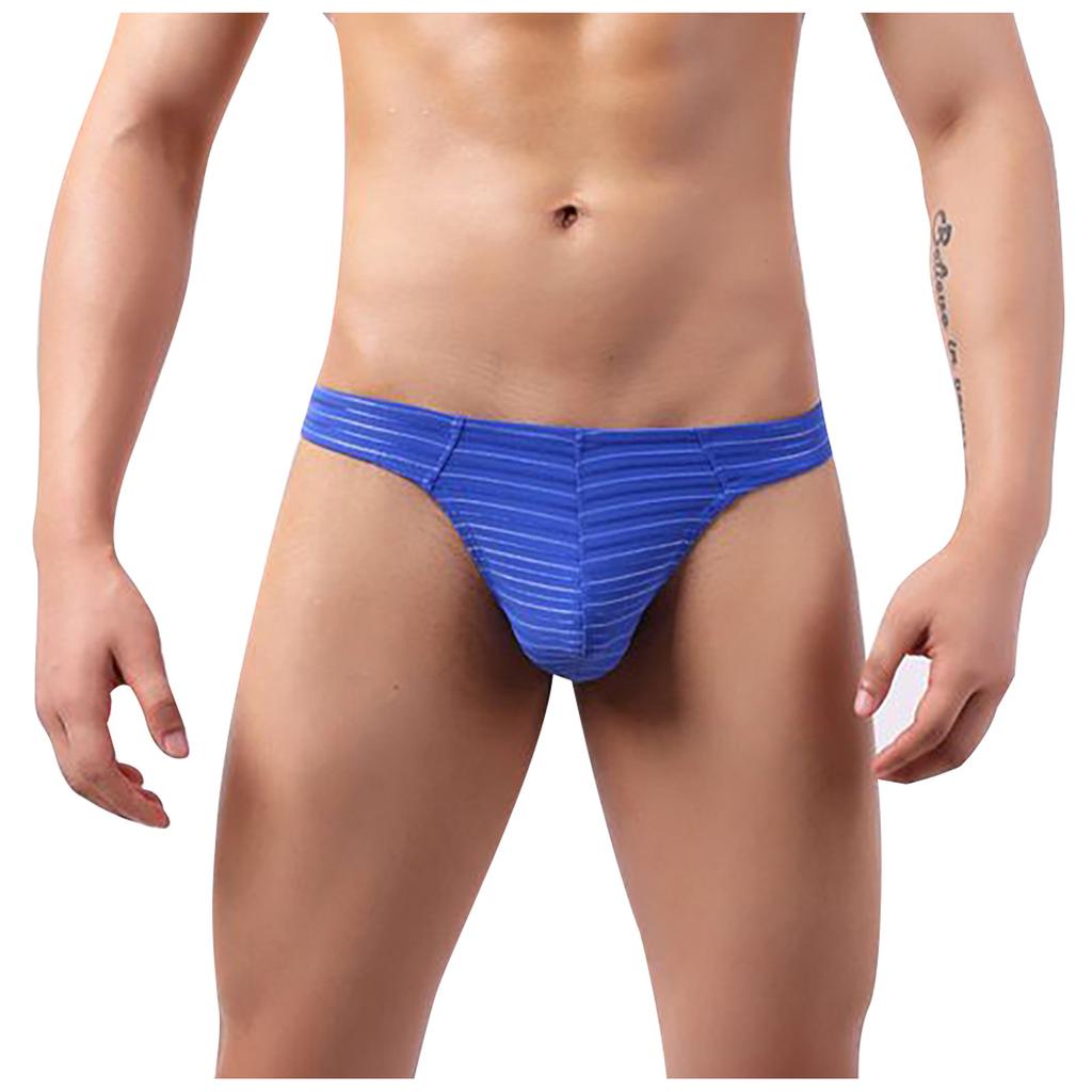 (Kung Pao Chicken)Men's Underwear Low Waist Fashion Color Stripes Comfortable Thong