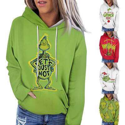 Dámska módna ležérna vianočná mikina s dlhým rukávom