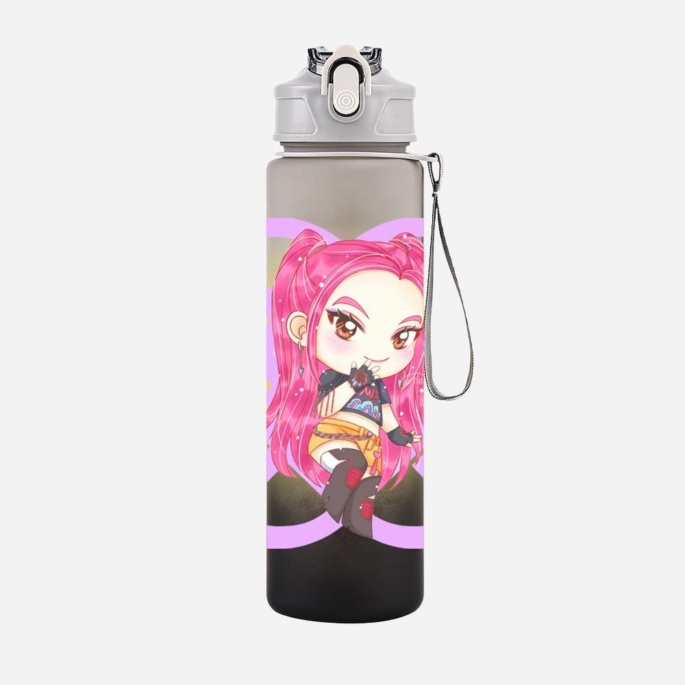 750Ml Water Bottler K-Pop Demon Hunters Printed Character Water Cup Large Capacity Outdoor Portable Rope Drinking Bottle for Boy Girl Gift