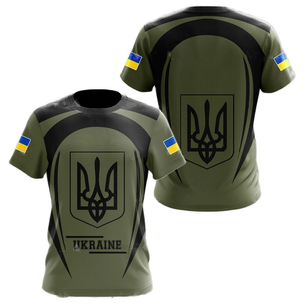 Ukraina Flagg Kamuflasje trykket 3D T-skjorte Sommer Ukrainske Veteraner Treningsklær Personlighet Tenårings Kortermet O-hals Topp