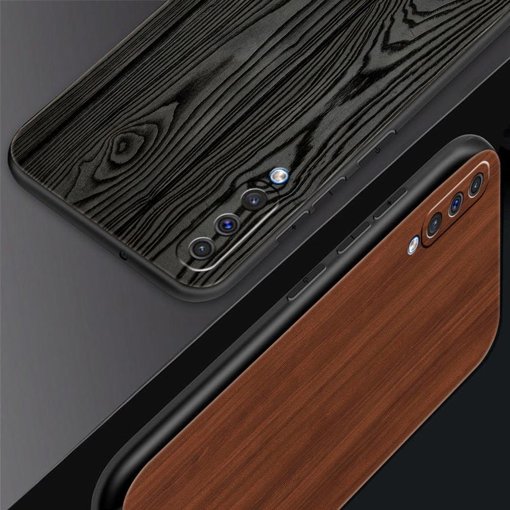 Carved Wood Case For Samsung Galaxy A52 A12 A50 A72 A20e A30 A02s A22 4G A32 5G A20s A70 A10s A40 A10 A04s Silicone Phone Cover