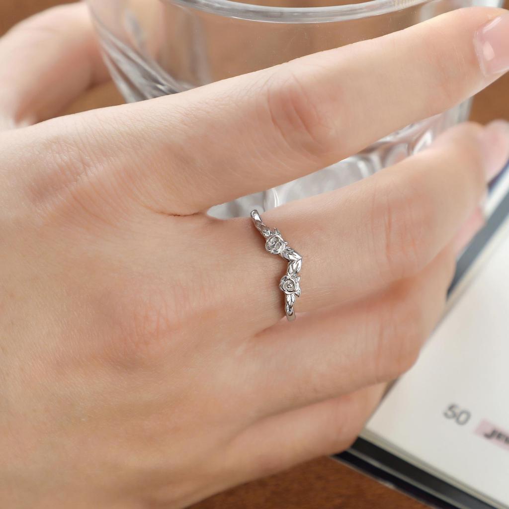 925 Sterling Silver Flower Ring Set with 1.5 Carat Zircon, Stackable Wedding Jewelry for Women - European & American Style