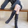 Autumn and winter new pointed head thin heel high heel temperament thin French fashion sexy beautiful boots black