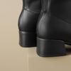 Krazing Pot Mikrofaser Herbst Winter Schuhe Dicke Mittelhohe Absätze Größe 43 Chelsea Boots Aprikose Reißverschluss Stiefeletten