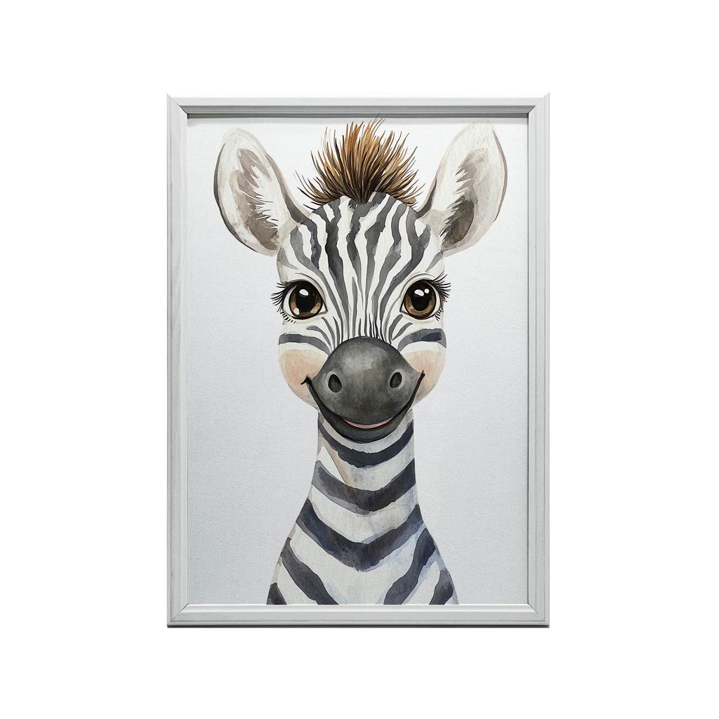 Plakat Wesoła Zebra Plakat Wesoła Zebra, 30X40 Cm, Rama Aluminiowa Czarna, Papier Matowy 230 Gsm