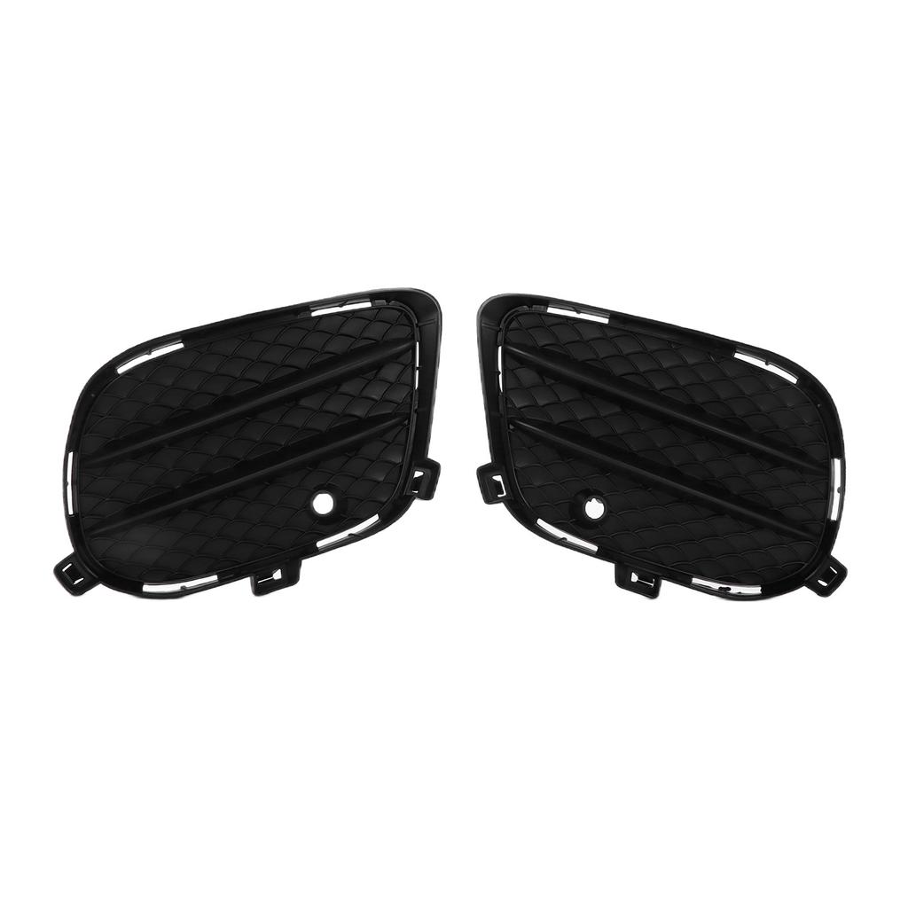 2pcs Front Fog Light Grill Cover Left Right ABS Black Replacement for Mercedes Benz GLE W166 AMG 2015‑2019
