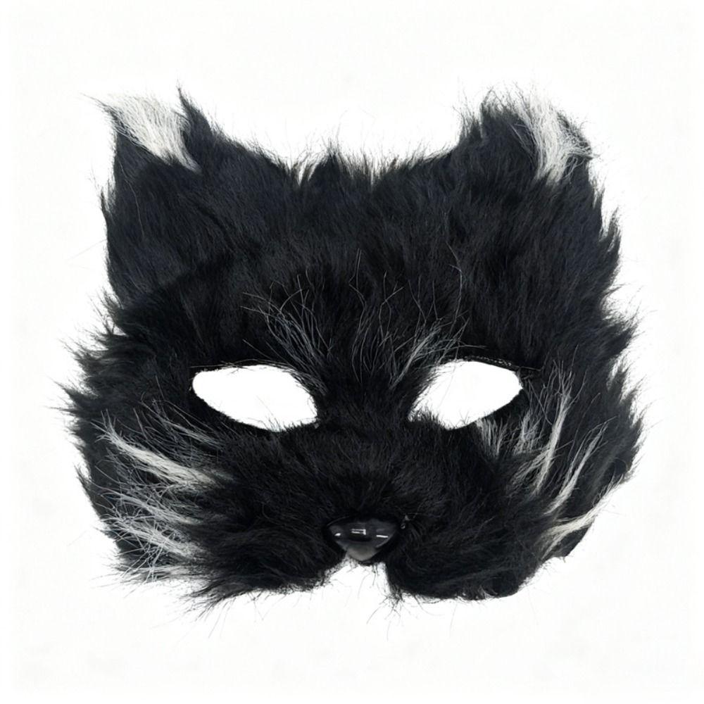 Premium Simulated Fox Party Fox Mask Lifelike Comfortable Faux Fur Cat Mask DIY Accessories Realistic Mask Cosplay Props