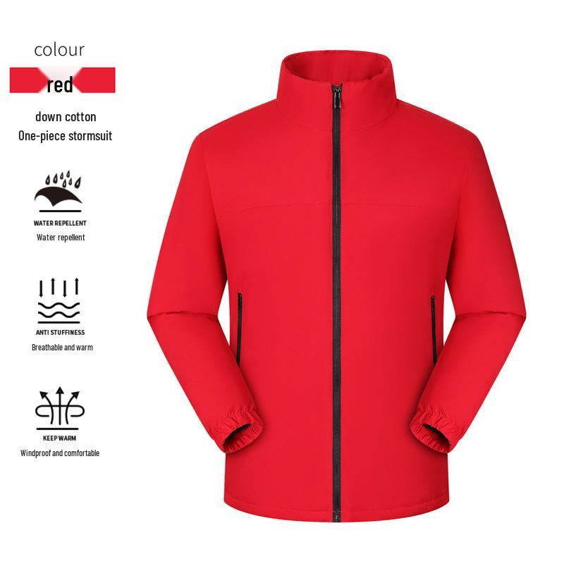 Unisex Stand-Collar Down Cotton Jacket - Warm, Cold-Proof, Versatile Youth Coat for Autumn and Winter