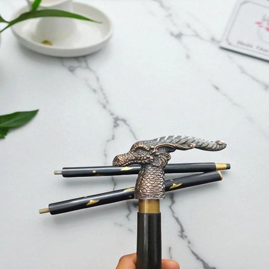 91.44 Cm Dragon Head Walking Cane Handcrafted Wood Cane with Bronze Handle Gift for Him, Her, Father, Mother, Grandmother, Grandfather