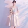 Bridesmaid Dress New Spring Grey Satin Sisters Bridesmaid Dress Medium and Long Girlfriend Dress Sister Dress