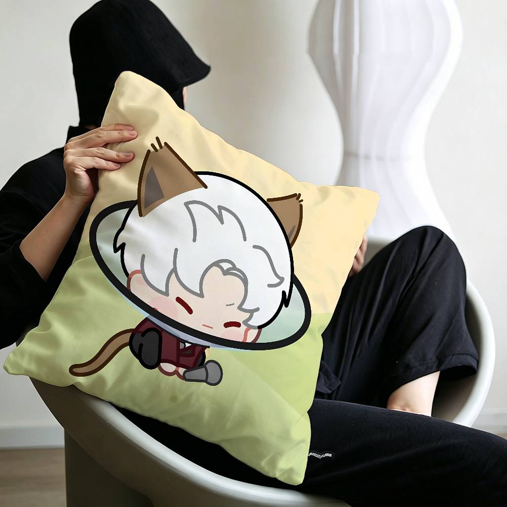 cute Love and Deepspace Sylus chibi art Personalized picture text home decorative pillows Household Gifts 45x45cm