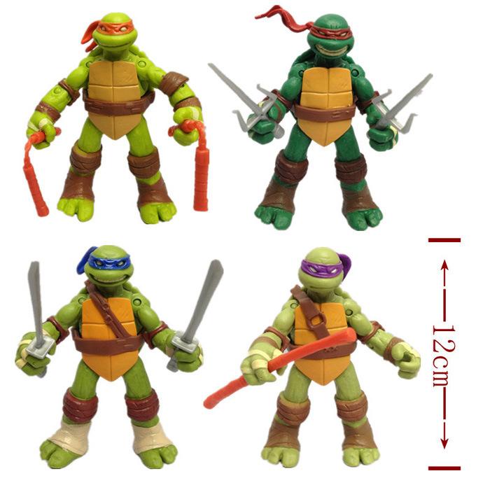 Tartarughe Ninja Mutanti Adolescenti Action Figures Confezione da 4 Bambole Articolate Cartoon Giocattoli Anime Classici Regalo da Collezione