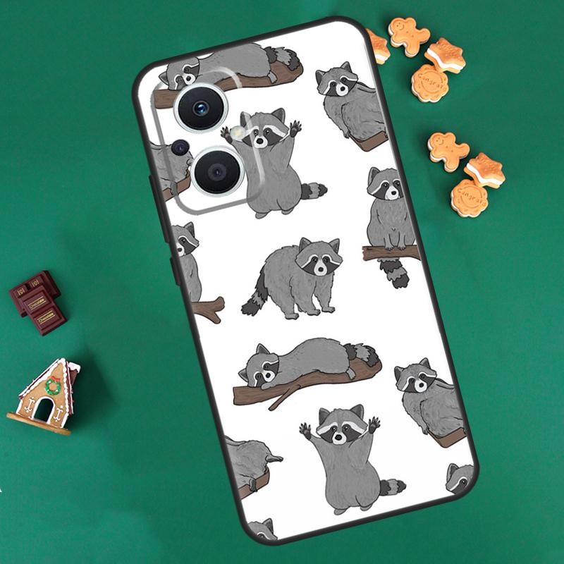 Cute Raccoon Case For OPPO Reno 13 12 11 14 F 10 Pro 8T 8 7 Lite Cover For OPPO Find X8 X6 X5 X9 Pro Coque