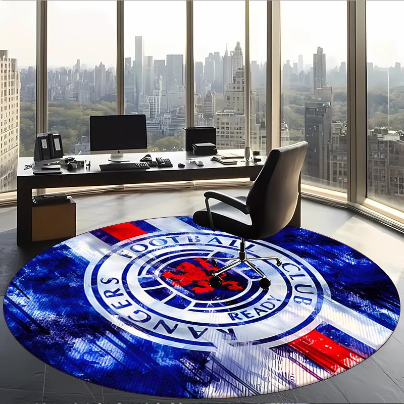 Rangers Fc (38) Round Office Rug Decorative Floor Rug for Office Bedroom Living Room and Home Space