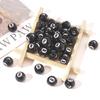 50pcs Acrylic Big Hole Round Spacer Ball Beads Billiards Black 8 Word Beads for Jewelry Making Diy Bracelet Accessories