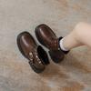 Inner height increase small Martin boots women's autumn and winter velvet retro western boots belt buckle medium tube locomotive short boots