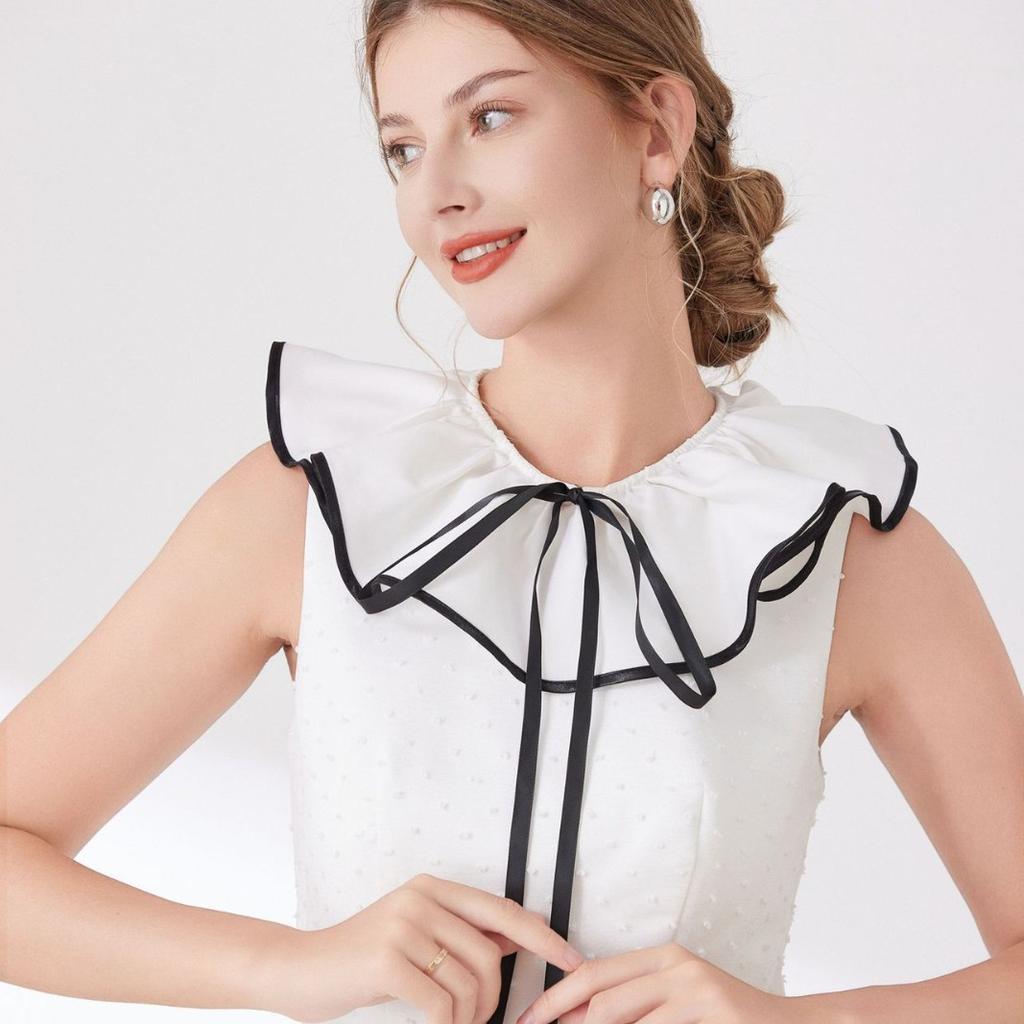 Womens Shoulder Wraps Shawls Shirt Detachable Collar Ruffled Fake Collars for Women Detachable Collar Party Clothing Decor
