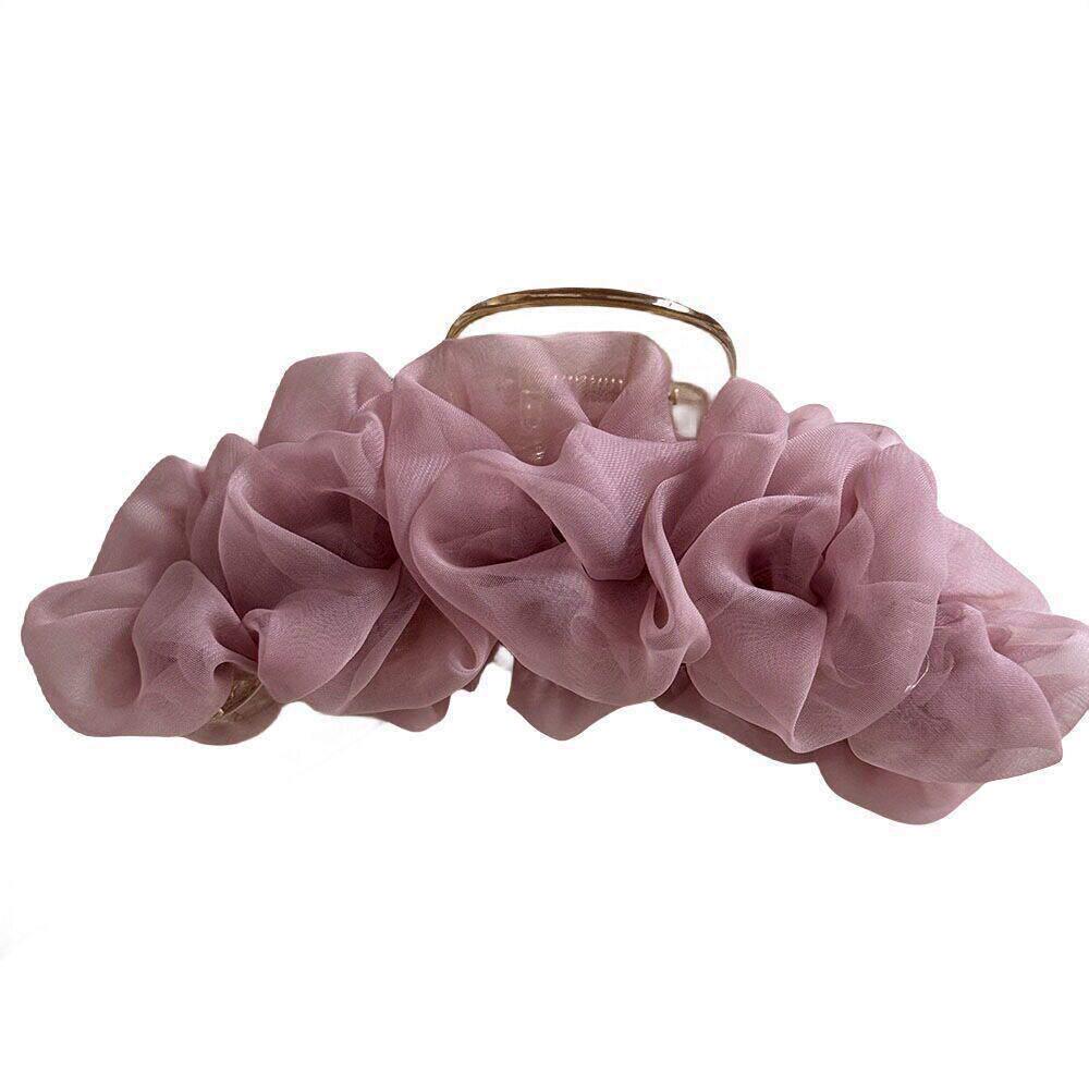 Elegant Pleated Mesh Hair Clip - INS Style Large High-End Updo Accessory