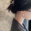 Chic American European Style Oval Earrings For Women Gold Plated Alloy Fashion Statement