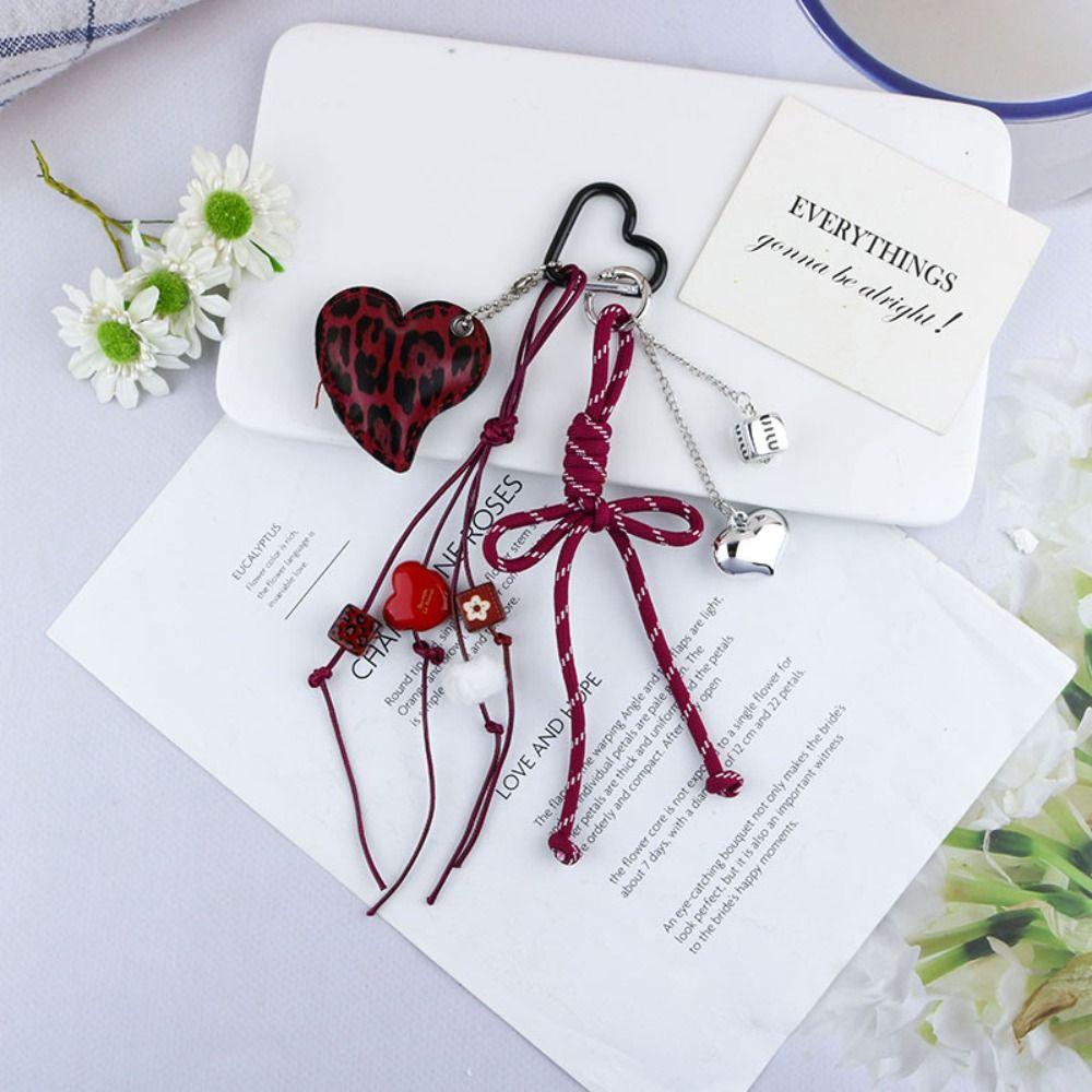 Sweet Heart Purse Hanging Pendants Bow Hanmade Rope Keychain Bag Pendants