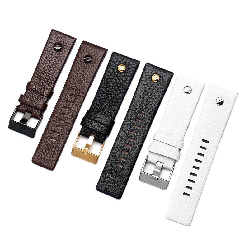 New Fashion Cowhide Watchband with Rivet Watch Strap Belt Bracelet for Diesel DZ7313 DZ7333 7322 7257 4318 7348 7334 Replacement