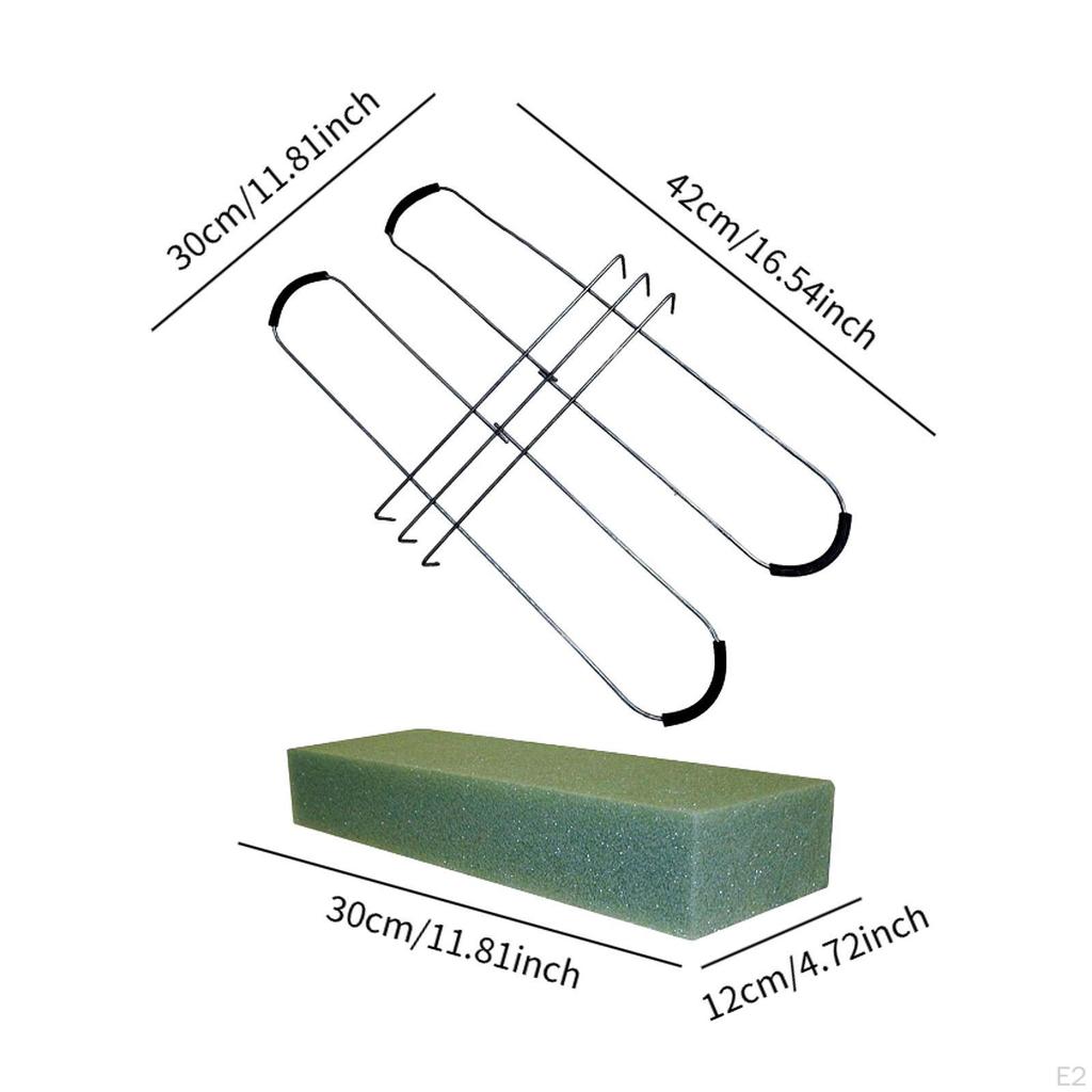 Floral Headstone Holder, Cemetery Saddle with Foam, Lawn Decoration