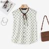 ZANZEA Women Casual Round Neck Sleeveless Polka Dot Print Tank Tops