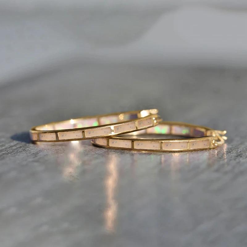 Creative Enamel Hoop Earrings for Women Gold Color/Rose Gold Color Temperament Sweet Girls Earrings Party Fashion Jewelry