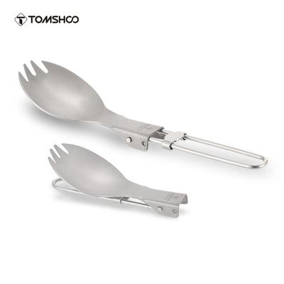 TOMSHOO Titanium Folding Spork Outdoor Campeggio Escursionismo Zaino in spalla Cena Spork Utensile Stoviglie