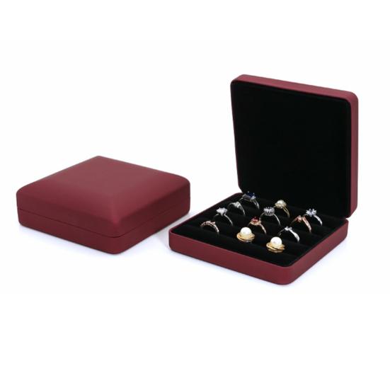 Portable Jewelry Storage Box Luxury Faux Leather Velvet Lining Solid Color Large Capacity Ear Studs Finger Ring Organizer Holder Container Case