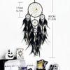 Dream Catcher Hand-woven Black Feathers Wind Chimes Room Wall Hangings Halloween Decorations Festival Party Gifts Home Accessory