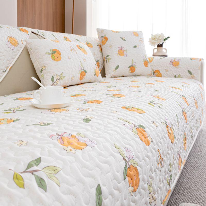 

Pure Cotton Sofa Cushion Pastoral Style Fabric Cotton Cushion Leather Non Slip All Year Round Universal Cover Cloth Cover American
