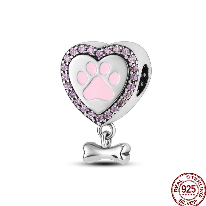 100% Copper Cute Pet Animal Owl Cute Puppy Pink Kitten Charm Beads Suitable For 3Mm Original Bracelet Diy