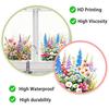 3 Sheets Spring Wildflower Window Clings Colorful Flowers Grass Reusable Static Decals for Home School Office Glass Door Windows