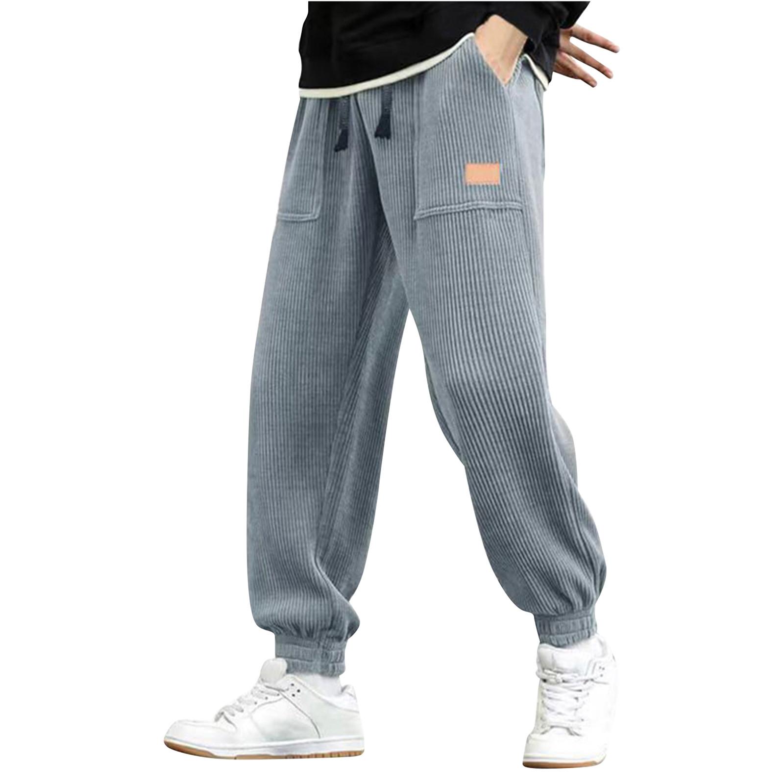 

Мужские спортивные брюки, повседневные рабочие брюки, брюки с эластичным поясом на шнурке M