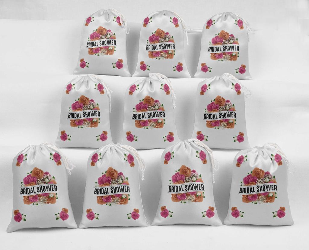 Darling Souvenir White Floral Bridal Shower Party Supplies Favor BagsA JewelryA Pouches 15