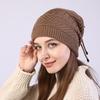 Beanie Hat Solid Color Adjustable Autumn Winter Plush Lining Windproof Hat Scarf for Outdoor