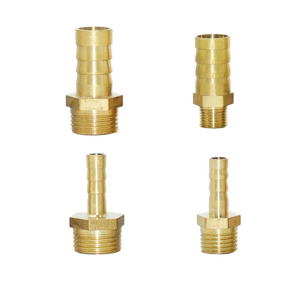Brass 1/8 1/4 1/2 3/8 3/4 1" Male Thread To 4/6/8/10/12/16/20/25/32mm Hose Barb Connector Copper Pipe Fitting Coupler