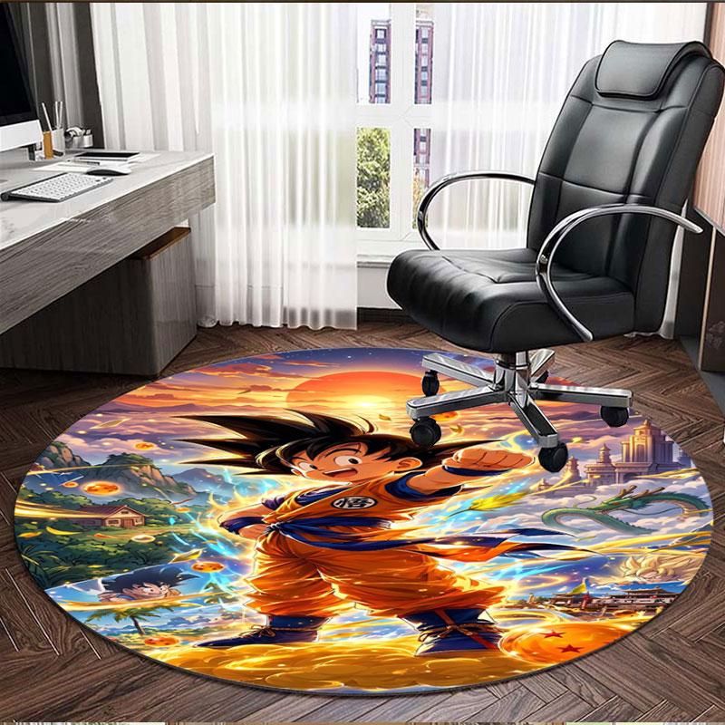 Dragon Ball Print Round Rug, Washable Floor Carpet, For Entryway Dorm Laundry Room Office Study, Home Decor Birthday Christmas Gift