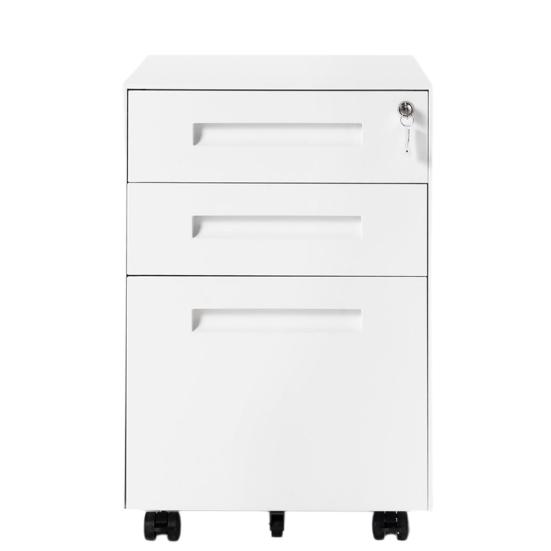 Modern White/Black File Cabinet Storage Container with 3 Drawers Office Decor
