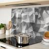 Glass Kitchen Cutting Board with Abstract Triangles Graphic 80X52 Cm